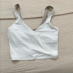 lululemon athletica Cream V-Neck Crop Tank Top